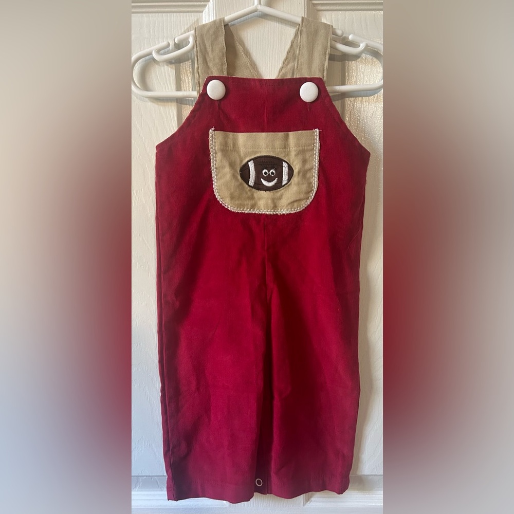 Lil Cactus Red football boys romper, 3-6m